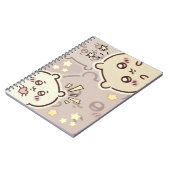 Cute Cream Bear Pattern Spiral Notebook - Minimali Notitieboek (Linkerzijde)