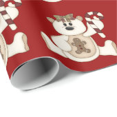 Cute Cream-Beer met snoepriet Cadeaupapier (Rol Hoek)