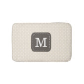 Cute Cream Beige Polka Dot Pattern Custom Monogram Badmat (Voorkant)