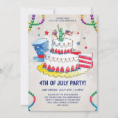 Cute Cream Cake Patriotic op 4 juli Kaart (Voorkant)