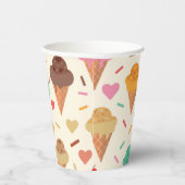 Cute Cream Cone-patroonpagina Papieren Bekers (Rechts)