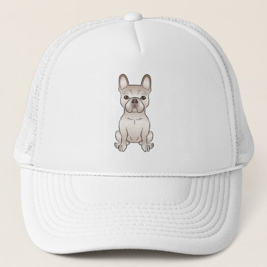 Cute Cream French Bulldog / Frenchie Dog Sitting Trucker Pet (Voorkant)
