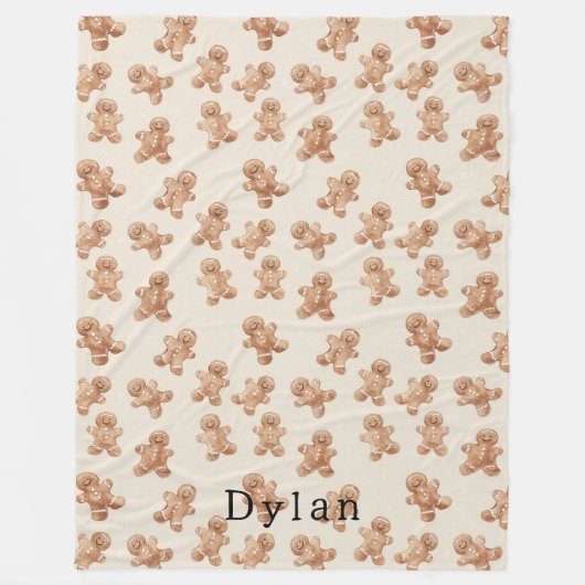 Cute Cream Gemberkoekjes   Fleece Deken (Voorkant)