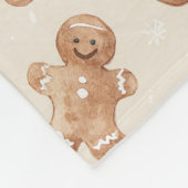 Cute Cream Gemberkoekjes   Fleece Deken (Hoek)