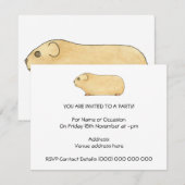 Cute Cream Guinee Pig. Kaart (Voorkant / Achterkant)