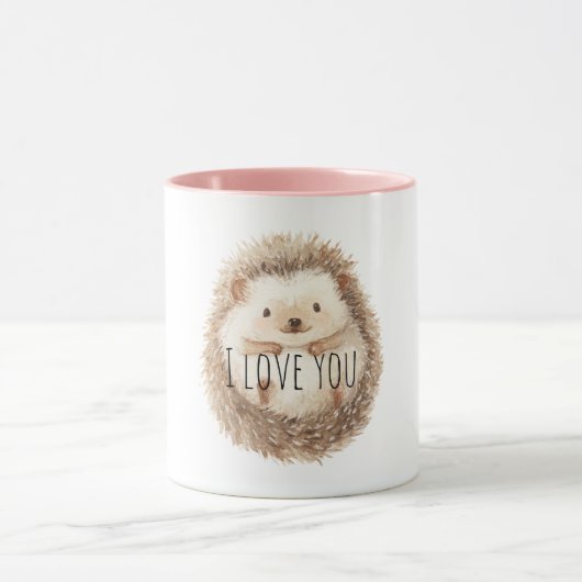 Cute Cream Hedgehog Mok (Midden)