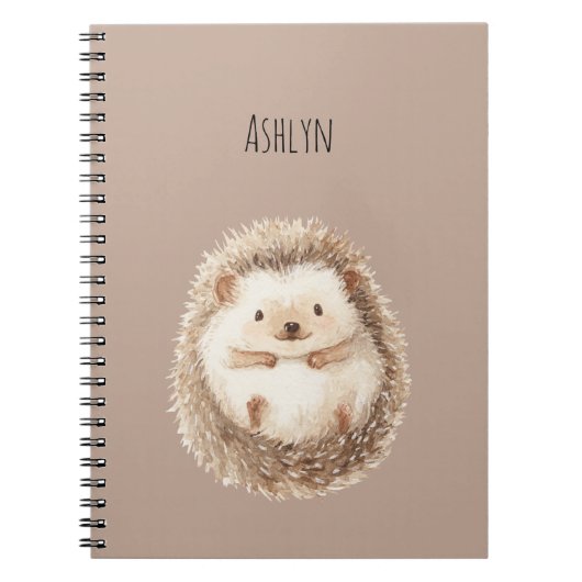 Cute Cream Hedgehog Notitieboek (Voorkant)