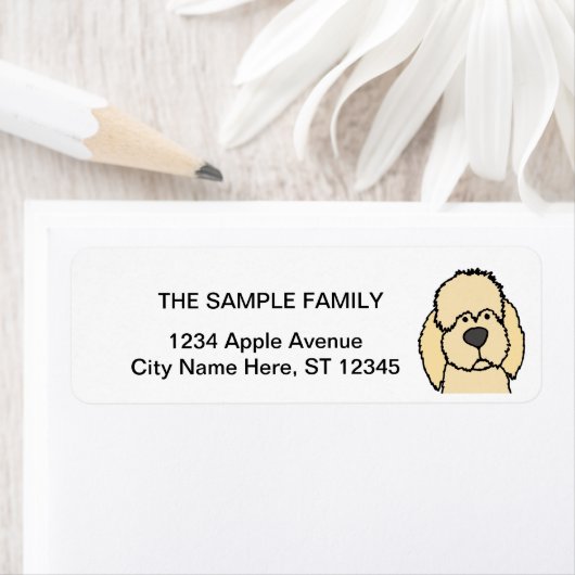 Cute Cream Labradole Puppy Dog Etiket (Insitu)