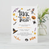 Cute Creaters Halloween Monsters Birthday Party Kaart (Staand voorkant)