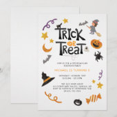 Cute Creaters Halloween Monsters Birthday Party Kaart (Voorkant / Achterkant)