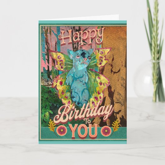 Cute Creature Chihuahua Butterfly Birthday Kaart (Voorkant)