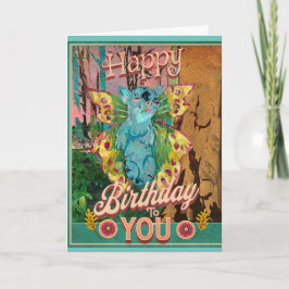 Cute Creature Chihuahua Butterfly Birthday Kaart