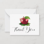 Cute crèche en Apple Dank u wel Kaart Notitiekaartje (Voorkant)