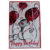 Cute & Creepy Creature Red Pink Gothic Fun Sweet A Medium Cadeauzakje (Voorkant)