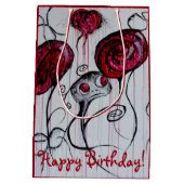 Cute & Creepy Creature Red Pink Gothic Fun Sweet A Medium Cadeauzakje (Achterkant)