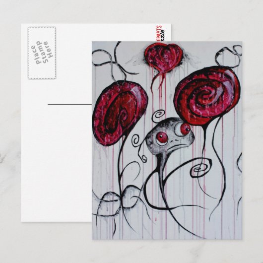 Cute Creepy Creaty Gothic Fantasy Sad Monster Art Briefkaart (Voorkant / Achterkant)