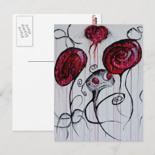 Cute Creepy Creaty Gothic Fantasy Sad Monster Art Briefkaart