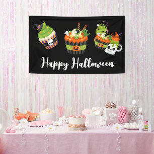 Cute & Creepy Halloween-behandelingen Spandoek