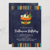 Cute & Creepy Halloween Cupcake Birthday Kaart (Voorkant / Achterkant)