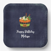 Cute & Creepy Halloween Cupcake Birthday Papieren Bordje (Voorkant)