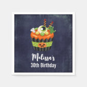 Cute & Creepy Halloween Cupcake Birthday Servet (Voorkant)