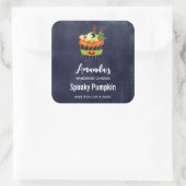Cute & Creepy Halloween Cupcake Candle Biz Vierkante Sticker (Tas)