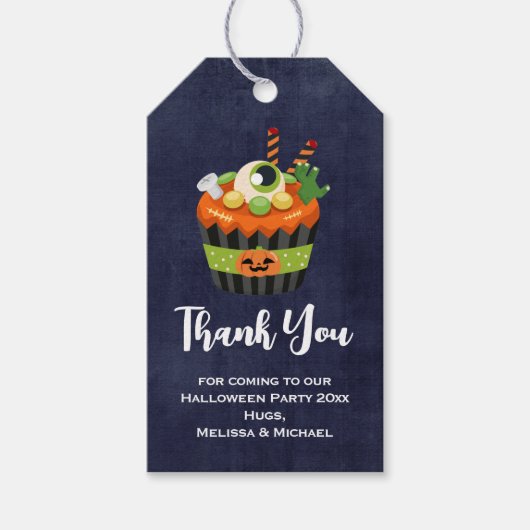 Cute & Creepy Halloween Cupcake Hartelijk dank Cadeaulabel (Voorkant)