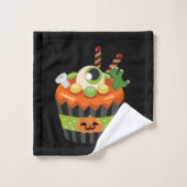 Cute & Creepy Halloween Cupcake met Big Eyeball Bad Handdoek (Wasdoekje)