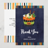 Cute & Creepy Halloween Cupcake met Big Eyeball Bedankkaart (Voorkant / Achterkant)
