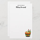 Cute & Creepy Halloween Cupcake met Big Eyeball Briefpapier (Voorkant / Achterkant)