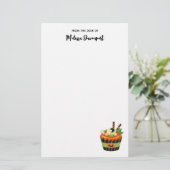 Cute & Creepy Halloween Cupcake met Big Eyeball Briefpapier (Staand voorkant)