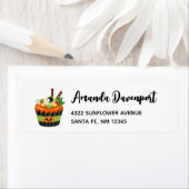 Cute & Creepy Halloween Cupcake met Big Eyeball Etiket (Insitu)