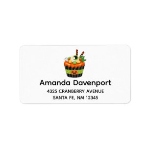 Cute & Creepy Halloween Cupcake met Big Eyeball Etiket