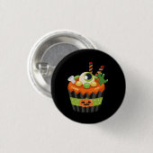 Cute & Creepy Halloween Cupcake met Big Eyeball Ronde Button 3,2 Cm (Voorkant /achterkant)