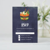 Cute & Creepy Halloween Cupcake met Big Eyeball RSVP Kaartje (Staand voorkant)