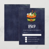 Cute & Creepy Halloween Cupcake met Big Eyeball RSVP Kaartje (Voorkant / Achterkant)