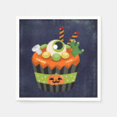 Cute & Creepy Halloween Cupcake met Big Eyeball Servet (Voorkant)