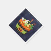 Cute & Creepy Halloween Cupcake met Big Eyeball Servet (Hoek)