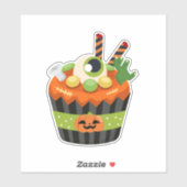 Cute & Creepy Halloween Cupcake met Big Eyeball Sticker (Vel)