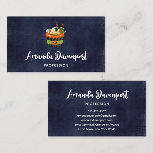 Cute & Creepy Halloween Cupcake met Big Eyeball Visitekaartje (Voorkant / Achterkant)