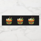 Cute & Creepy Halloween Cupcake met Big Eyeball Waterfles Etiket (Enkel label)