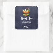 Cute & Creepy Halloween Cupcake Party Dank je Vierkante Sticker (Tas)