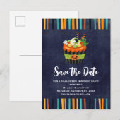 Cute & Creepy Halloween Cupcake Save the Date Uitnodiging Briefkaart (Voorkant / Achterkant)