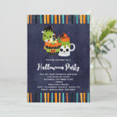 Cute & Creepy Halloween Feest Kaart (Staand voorkant)