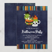 Cute & Creepy Halloween Feest Kaart (Voorkant / Achterkant)