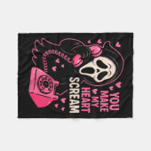 Cute Creepy Horror Make My Heart Scream Valentine’ Fleece Deken (Voorkant (Horizontaal))