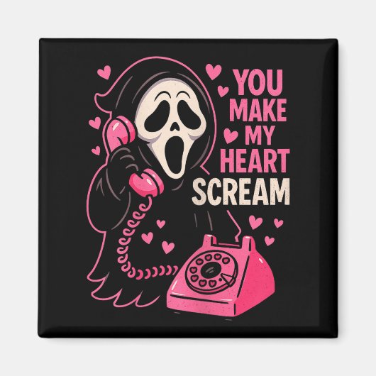 Cute Creepy Horror Make My Heart Scream Valentine’ Magneet (Voorkant)
