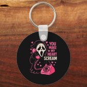 Cute Creepy Horror Make My Heart Scream Valentine’ Sleutelhanger (Voorkant)