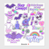 Cute Creepy Kawaii-laptop en Locker-stickers Sticker (Vel)