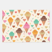 Cute Crème Cone patroon Inpakpapier Vel (Voorkant 3)